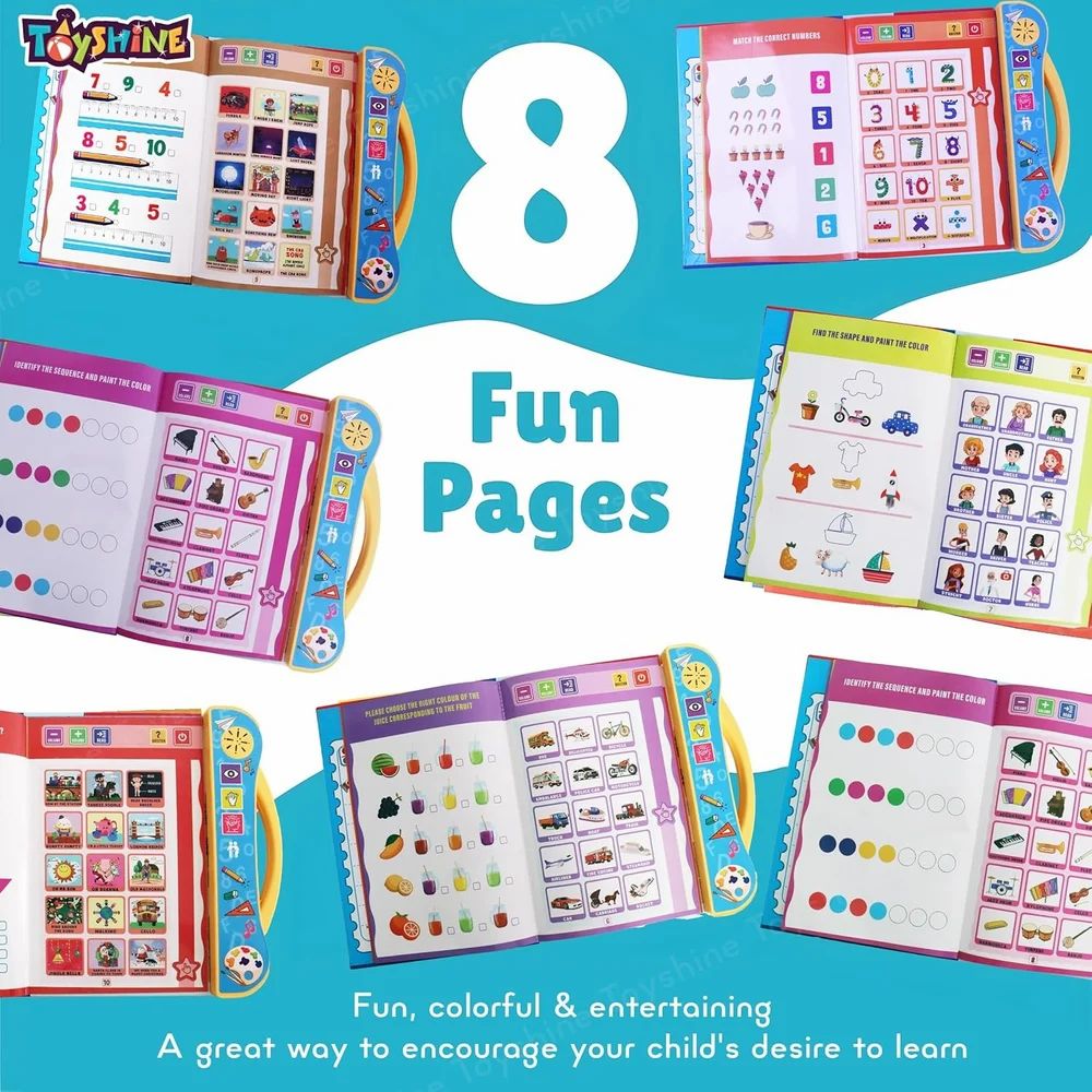 Play & Learn Intelligence Book | Interactive Musical Phonetic Learning for Kids 3+ | Educational ABC & 123 E-Learning Toy for Toddlers